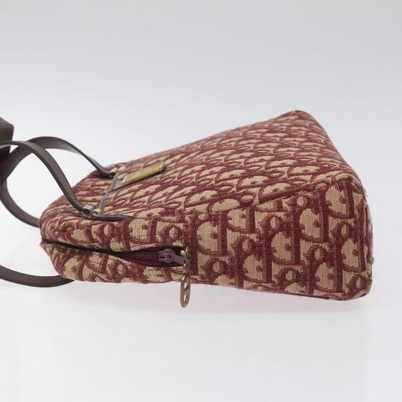 DIOR Trotter Canvas Hand Bag Red Gold - Picture 5 of 12